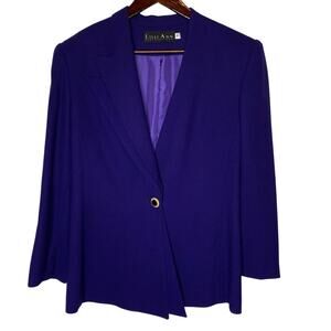 Lilli Ann Vintage Wool Single Button Purple Blazer, size 10